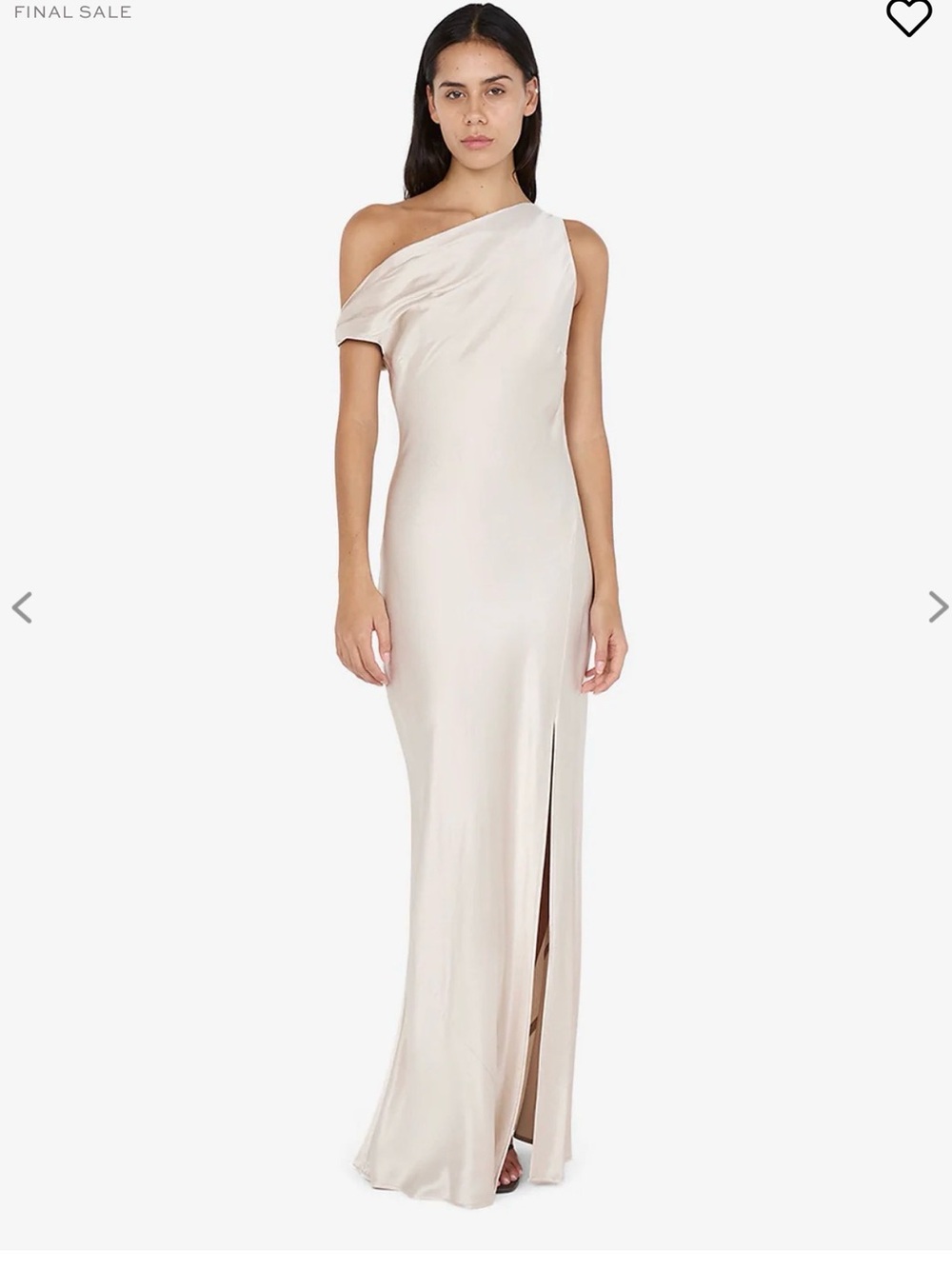 Bec & Bridge Cream One-Shoulder Asymmetric Gown
